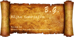 Böjte Gabriella névjegykártya